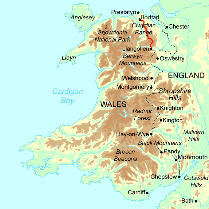 Offa's Dyke Short Break - North Section map